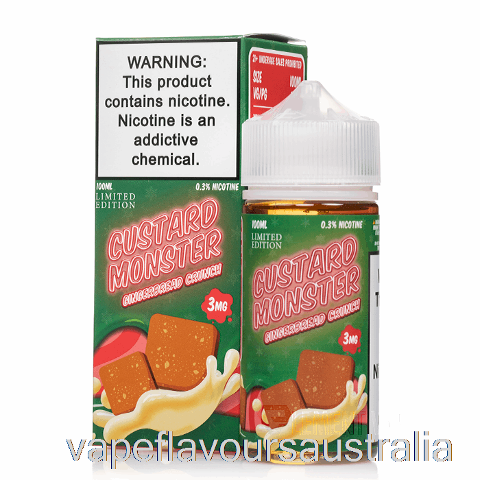 Vape Nicotine Australia Gingerbread Crunch - Custard Monster - 100mL 0mg